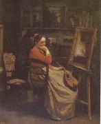 Jean Baptiste Camille  Corot The Studio (mk09) oil on canvas